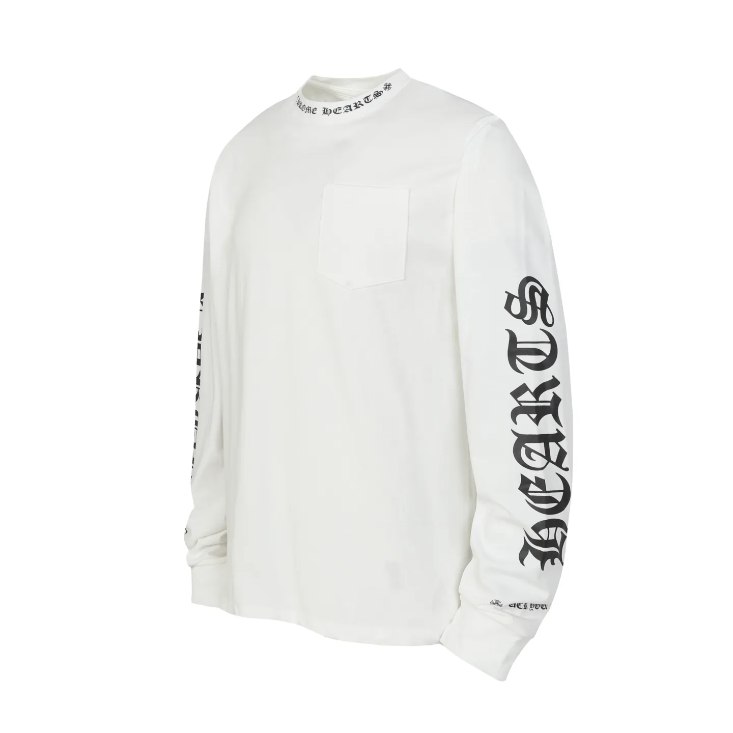 P150 Cross-border running quantity. Please do not place an order if you pursue perfection. -Chrome Hearts/Chrome Hearts 23ss Sanskrit printed popular long-sleeved T-shirt -High weight, high density and high quality. The wool is soft, delicate and skin-friendly. It feels soft and silky. It has excellent warmth and skin-friendly properties.